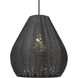 Melany 1 Light 17.5 inch Natural Black Outdoor Pendant